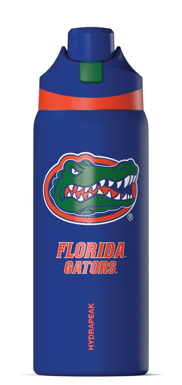 Gators 32oz Oasis Water Bottle with Push-Button Chug Lid and Flexible Handle
