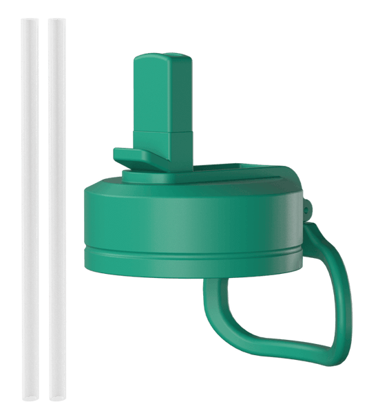 Straw Lid / Black - Kelly Green