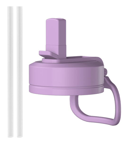 Straw Lid / Black - Mauve