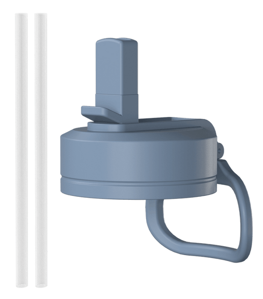 Straw Lid / Black - Modern Blue