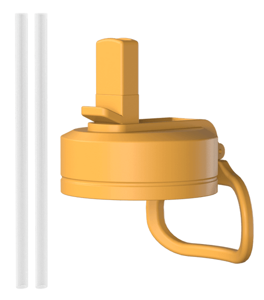 Straw Lid / Black - Tangerine