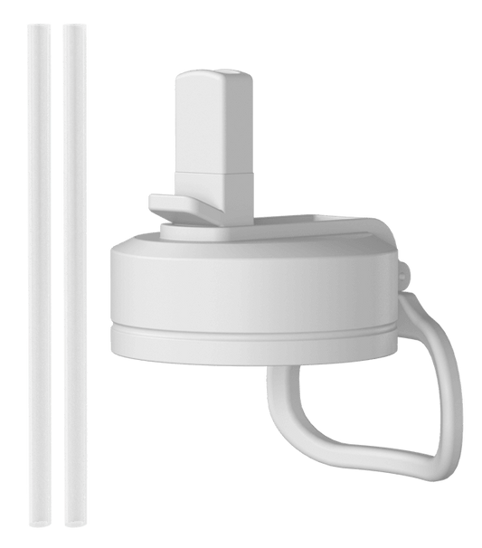 Straw Lid / Black - White