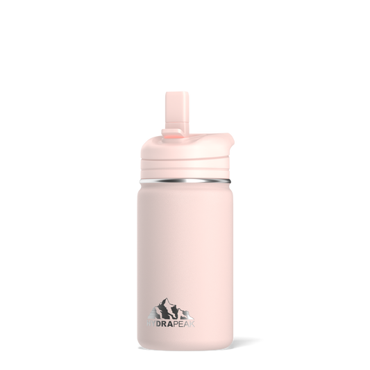 Mini 14oz Stainless Steel Kids Water Bottle with Straw Lid- Seashell