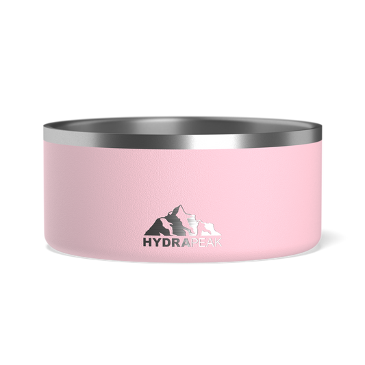 8 Cup Stainless Steel Dog Bowls for Water or Food - Pink