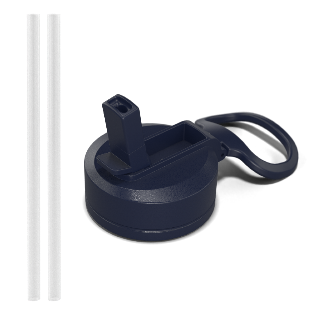 Straw Lid with Flexible Handle - Navy