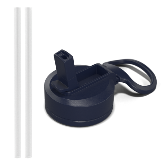 Straw Lid with Flexible Handle - Navy