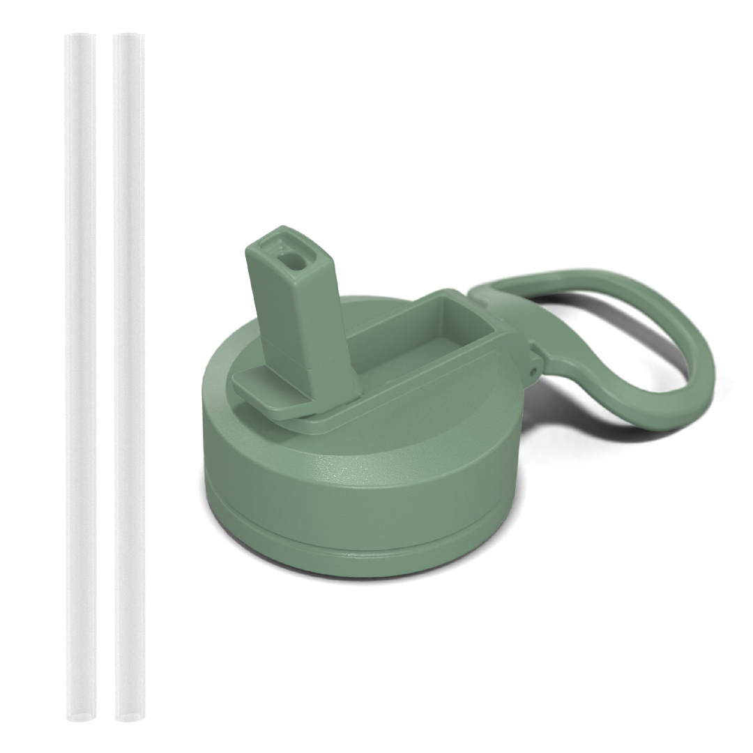 Straw Lid with Flexible Handle - Sage