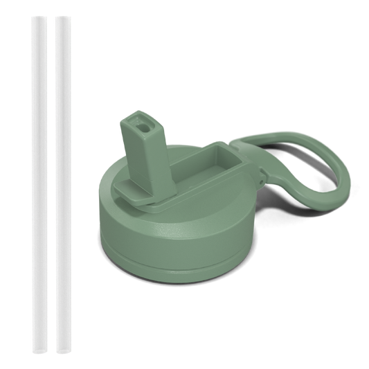 Straw Lid with Flexible Handle - Sage