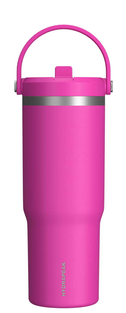 32oz Nomad with Handle and Straw Lid - Fuchsia