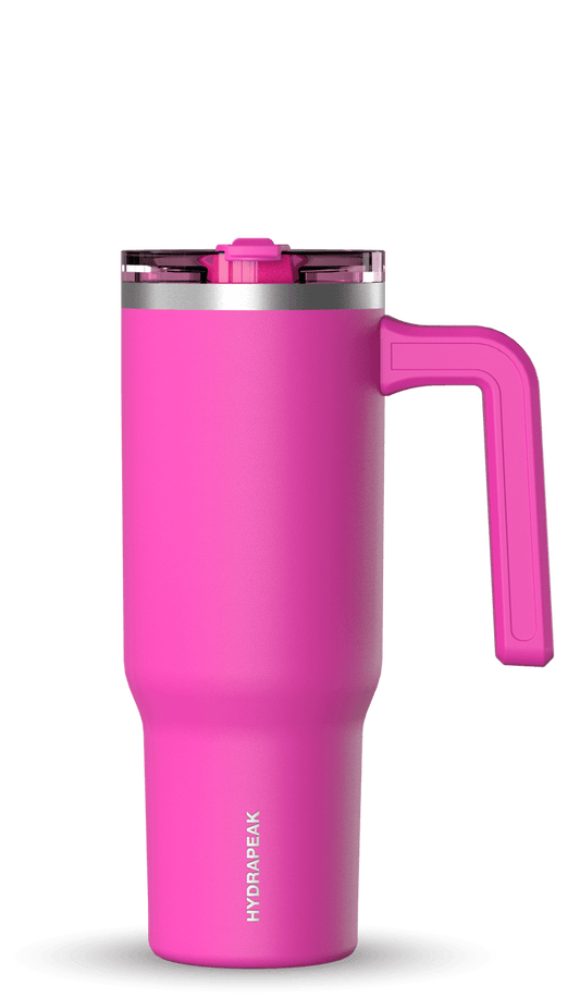 32oz Voyager With Sip and Straw Lid - Fushia Soft