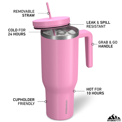 Voyager 40 oz Tumbler With Handle and Straw Lid  - Bubblegum