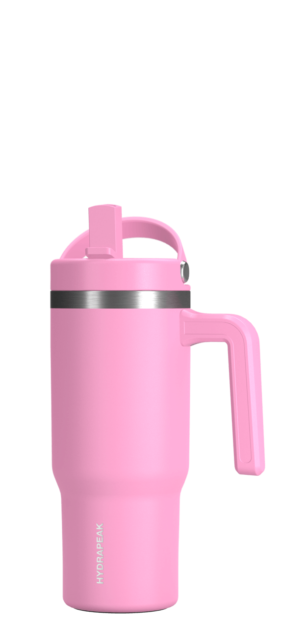 Lady Divers - Pink Stainless Tumbler with Straw, 18oz, Pink