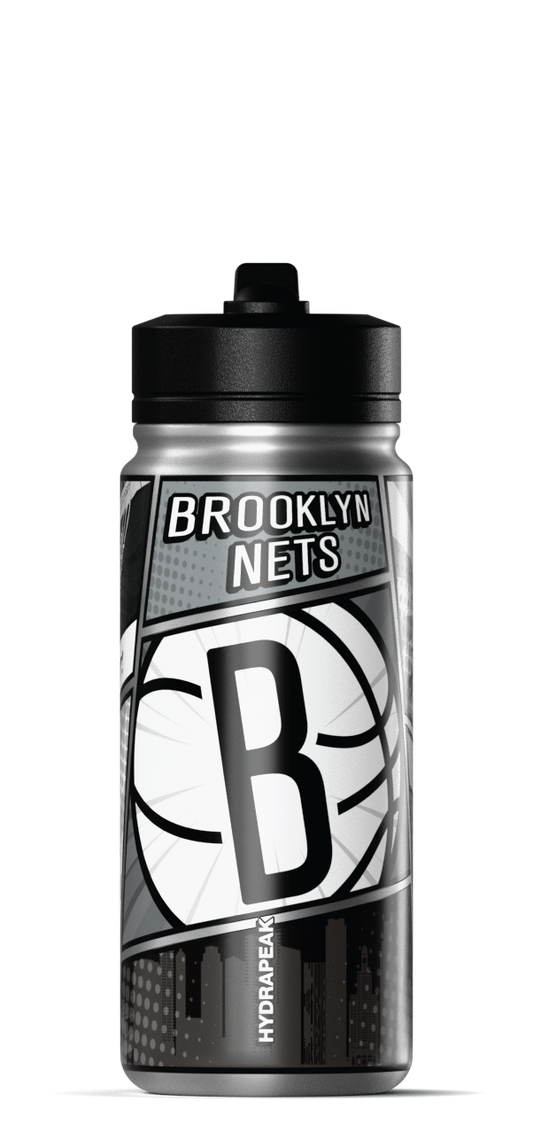 NBA 20oz Active Insulated Water Bottle â€“ Stainless Steel with Straw Lid & Handle - Brooklyn Nets