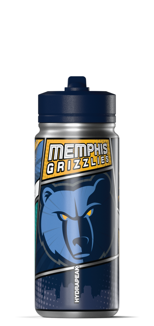NBA 20oz Active Insulated Water Bottle â€“ Stainless Steel with Straw Lid & Handle - Memphis Grizzlies