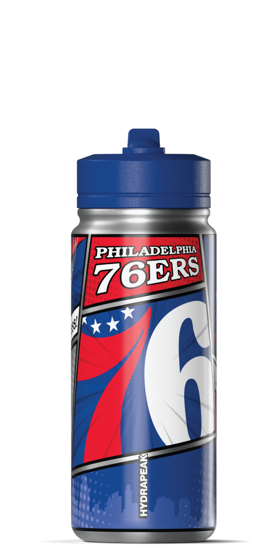 NBA 20oz Active Insulated Water Bottle â€“ Stainless Steel with Straw Lid & Handle - Philadelphia 76ers