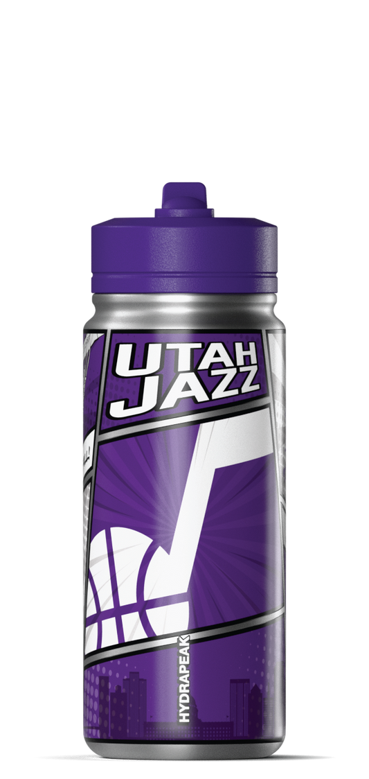 NBA 20oz Active Insulated Water Bottle â€“ Stainless Steel with Straw Lid & Handle - Utah Jazz