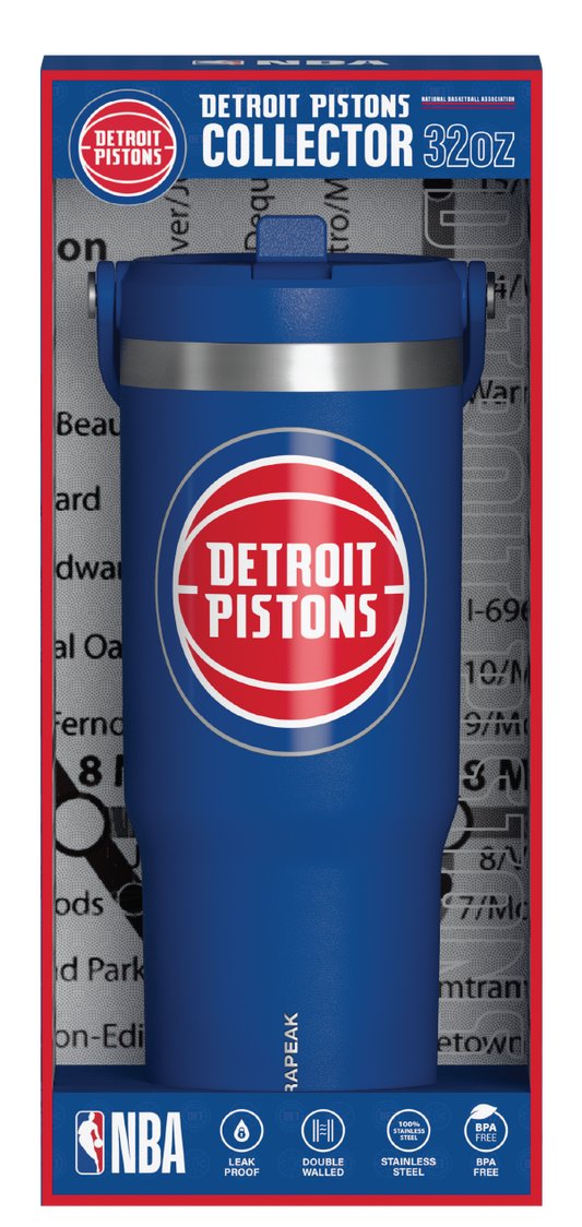 NBA 32oz Nomad with Straw Lid in Collectors Box - Detroit Pistons