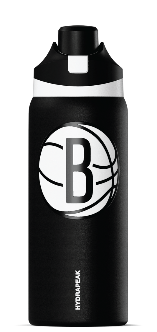 NBA 32oz Oasis Water Bottle with Push-Button Chug Lid and Flexible Handle - Brooklyn Nets