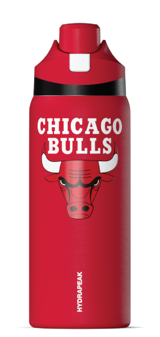 NBA 32oz Oasis Water Bottle with Push-Button Chug Lid and Flexible Handle - Chicago Bulls