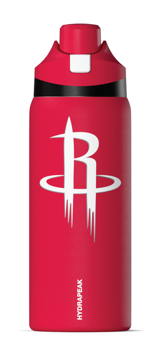 NBA 32oz Oasis Water Bottle with Push-Button Chug Lid and Flexible Handle - Houston Rockets