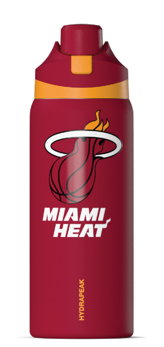 NBA 32oz Oasis Water Bottle with Push-Button Chug Lid and Flexible Handle - Miami Heat