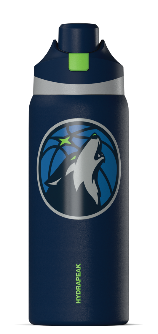 NBA 32oz Oasis Water Bottle with Push-Button Chug Lid and Flexible Handle - Minnesota Timberwolves