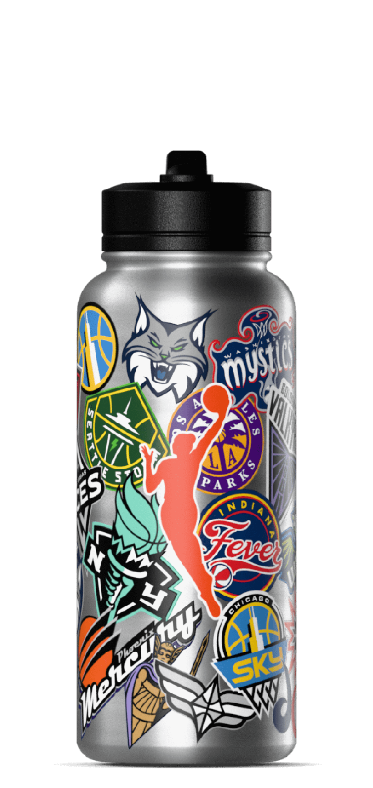 WNBA 32oz All Team Sticker Print Bottle with Straw Lid – HydraPeak