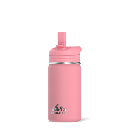 Mini 14oz Stainless Steel Kids Water Bottle with Straw Lid- Bubblegum