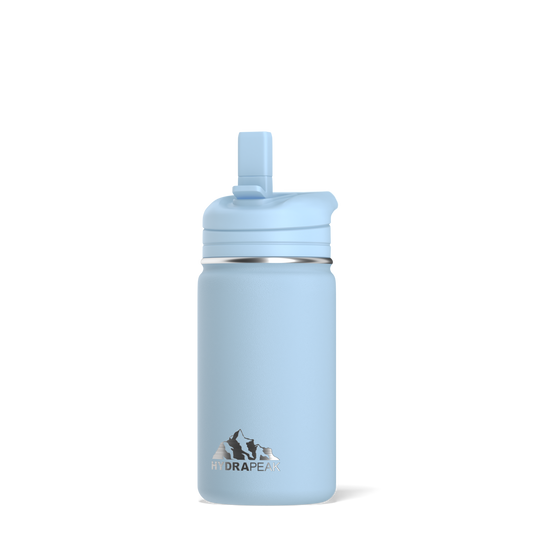 Mini 14oz Stainless Steel Kids Water Bottle with Straw Lid- Cloud