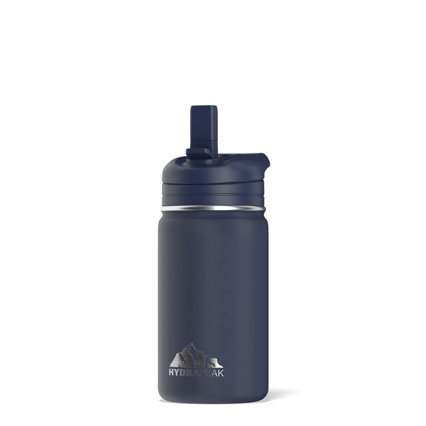 Mini 14oz Stainless Steel Kids Water Bottle with Straw Lid- Navy