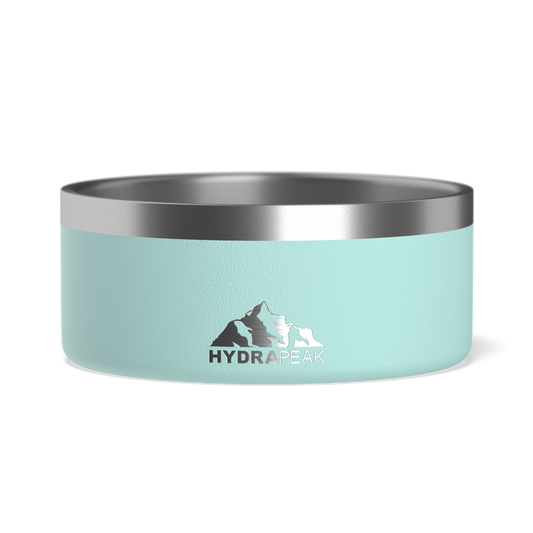 4 Cup Stainless Steel Dog Bowls for Water or Food - Aqua
