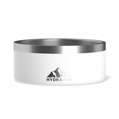 4 Cup Stainless Steel Dog Bowls for Water or Food - White