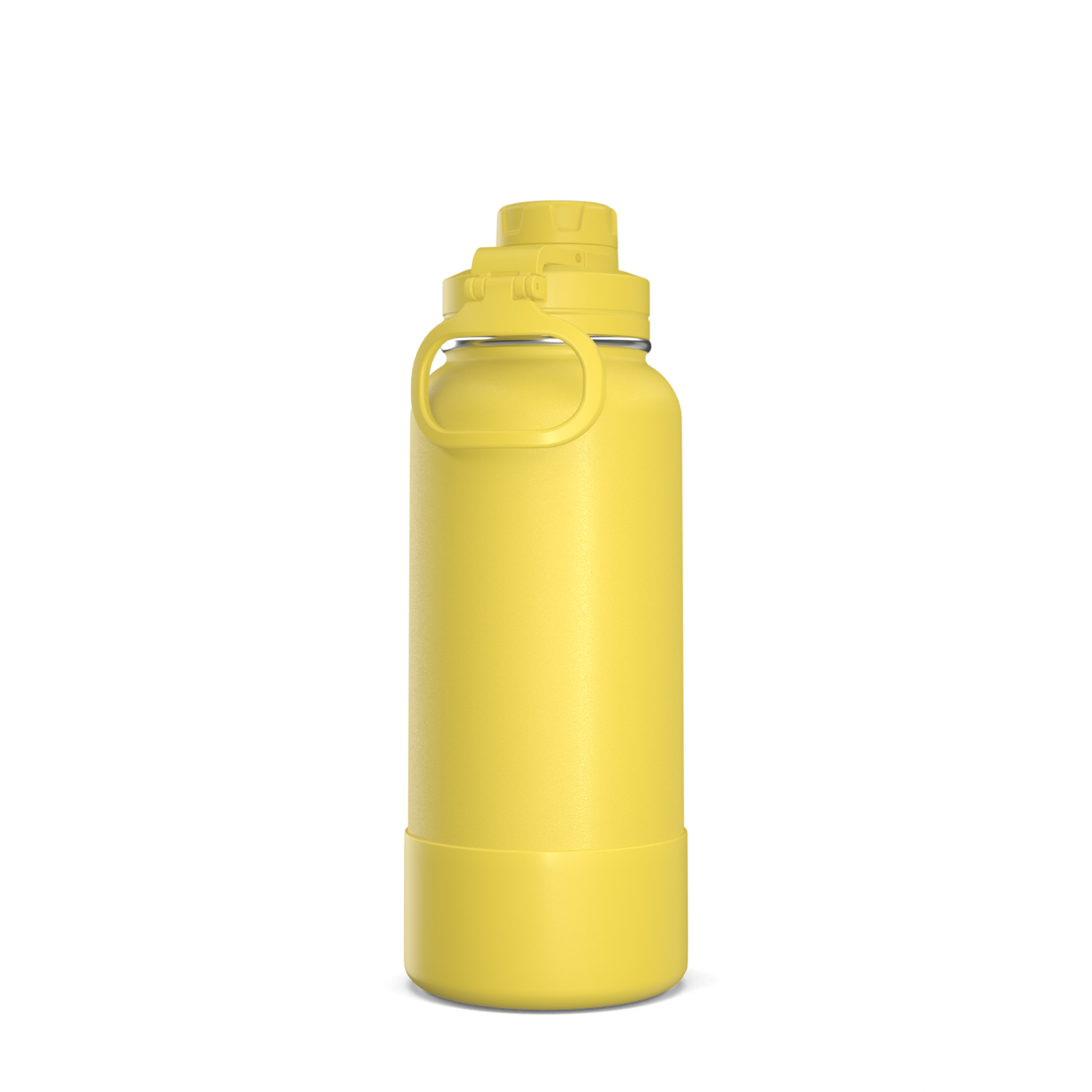 32oz Insulated Water Bottles with Matching Chug Lid and Rubber Boot- Lemon