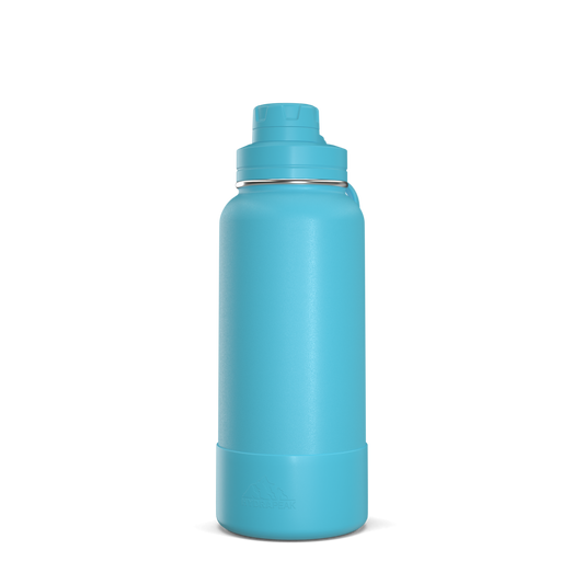 32oz Insulated Water Bottles with Matching Chug Lid and Rubber Boot- Belize