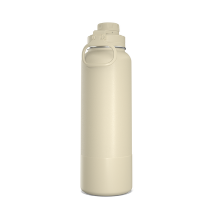 40oz Insulated Water Bottles with Matching Chug Lid and Rubber Boot- Modern Cream