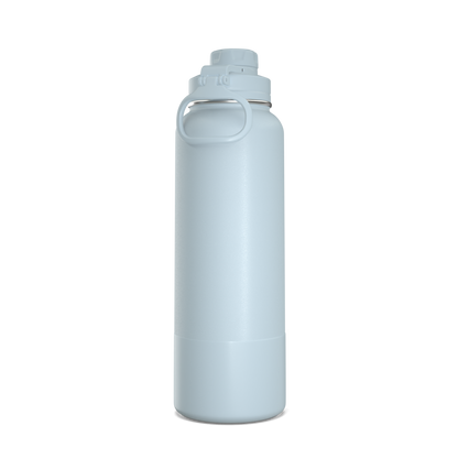 40oz Insulated Water Bottles with Matching Chug Lid and Rubber Boot- Powder Blue