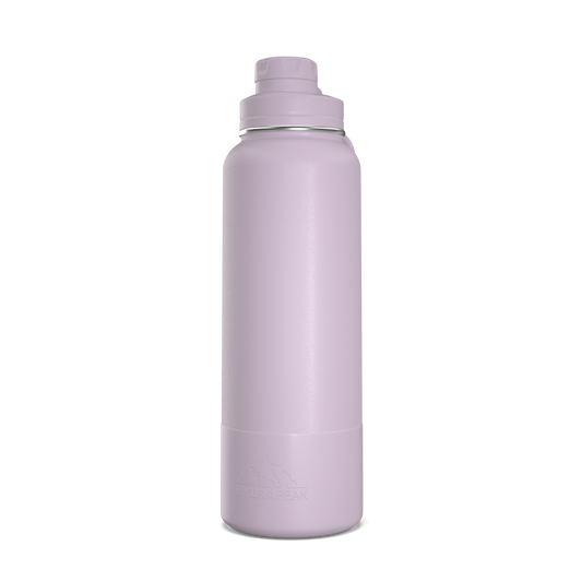 40oz Insulated Water Bottles with Matching Chug Lid and Rubber Boot - Blush