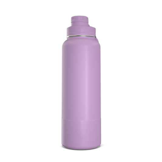 40oz Insulated Water Bottles with Matching Chug Lid and Rubber Boot- Mauve