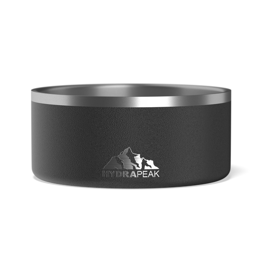 8 Cup Stainless Steel Dog Bowls for Water or Food - Black