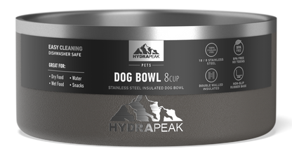 8 Cup Stainless Steel Dog Bowls for Water or Food - Graphite