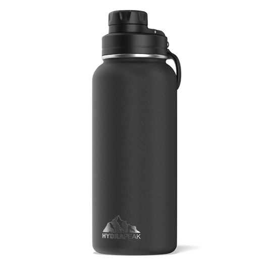 32oz Stainless Steel Insulated Water Bottle with Flexible Chug Lid- Black