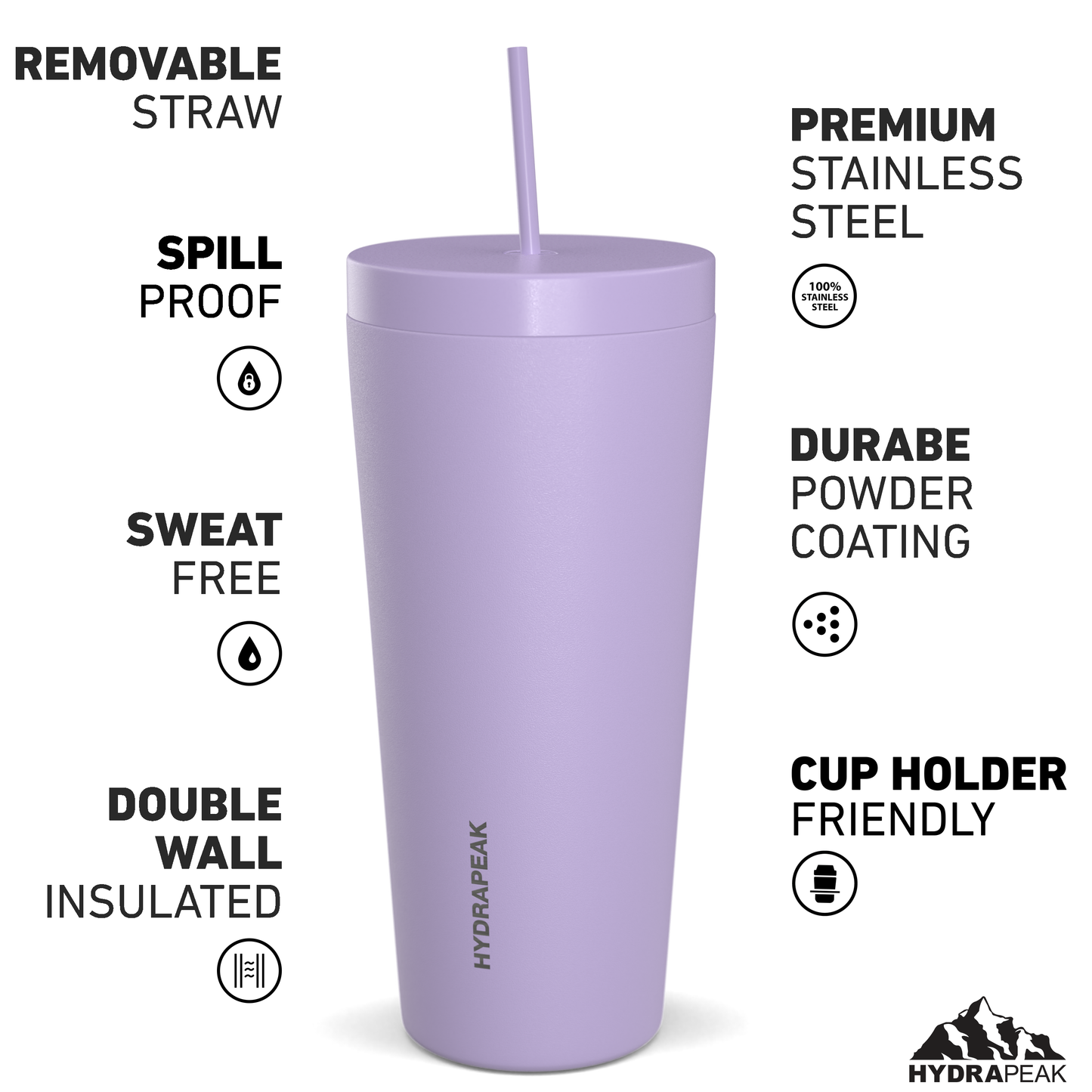 Traveler 25oz Insulated Tumbler with Lid and Straw - Lavender