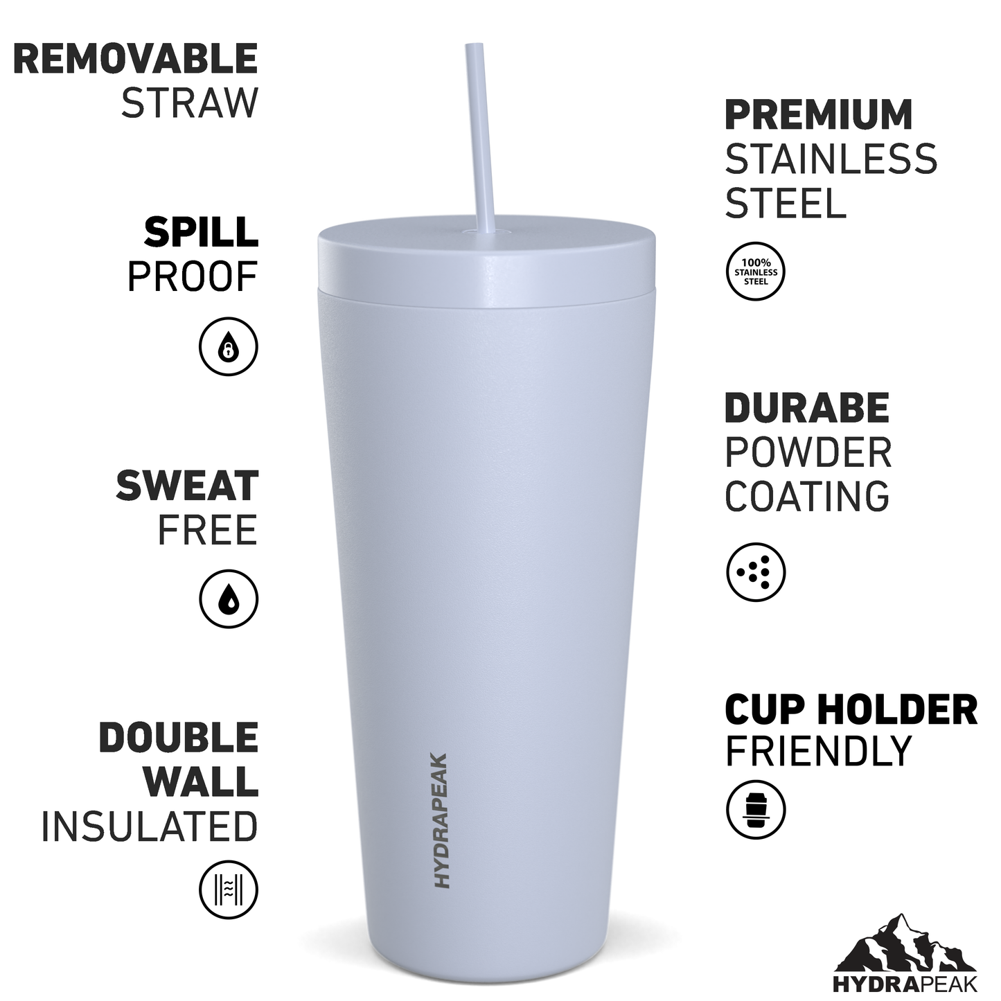 Traveler 25oz Insulated Tumbler with Lid and Straw - Ice