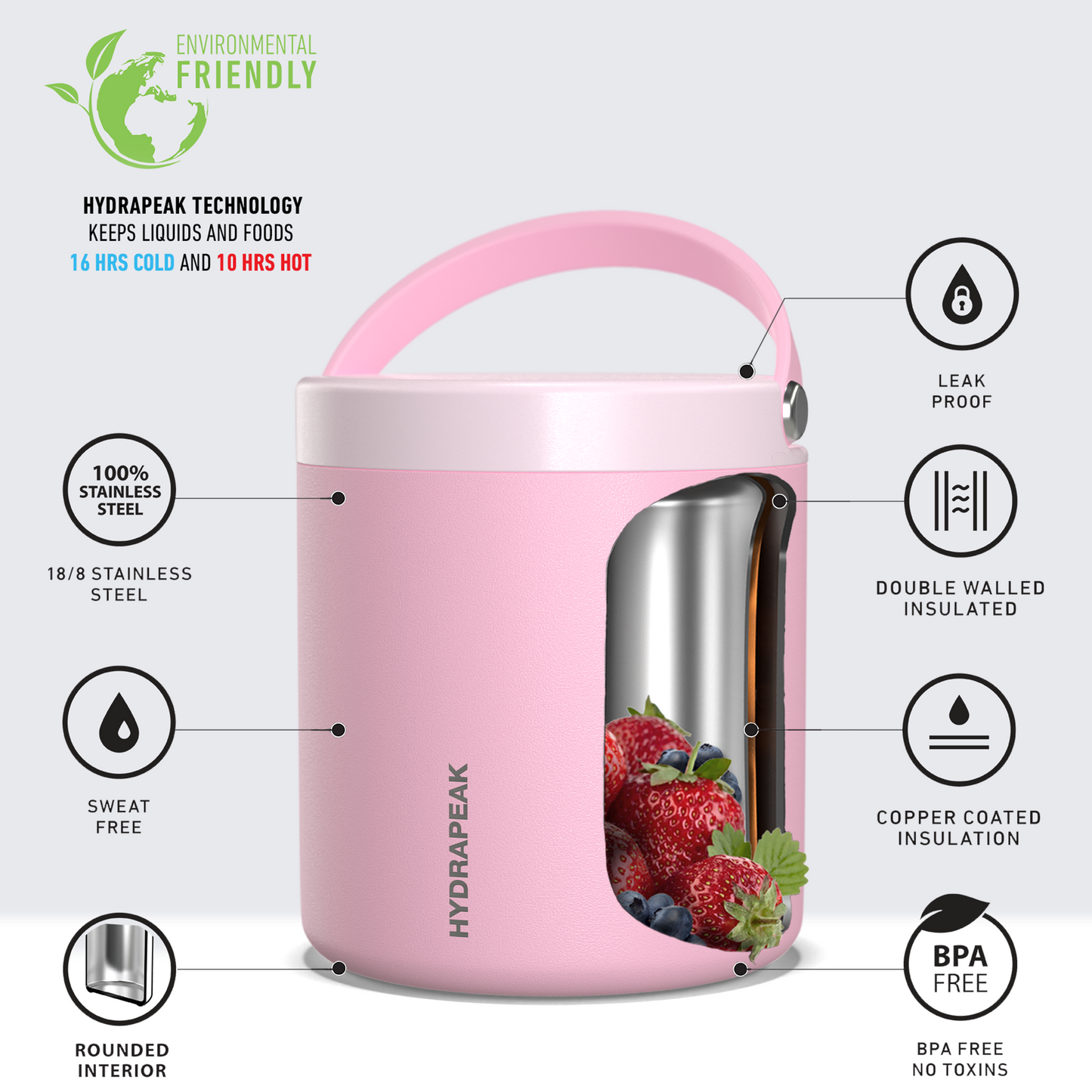 25oz Stainless Steel Vacuum Insulated Thermos Food Jar - Pink
