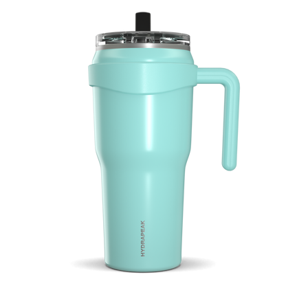 Roadster 40oz Tumbler with Handle and 2-in-1 Straw Lid - Aqua Gloss