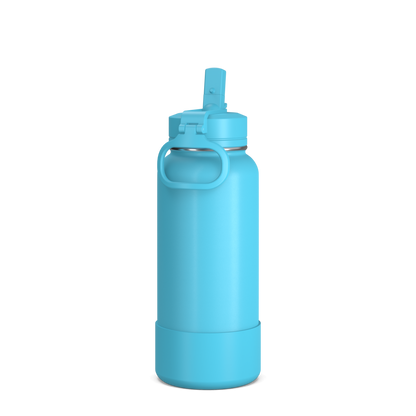 32oz Insulated Water Bottles with Matching Straw Lid and Rubber Boot - Belize