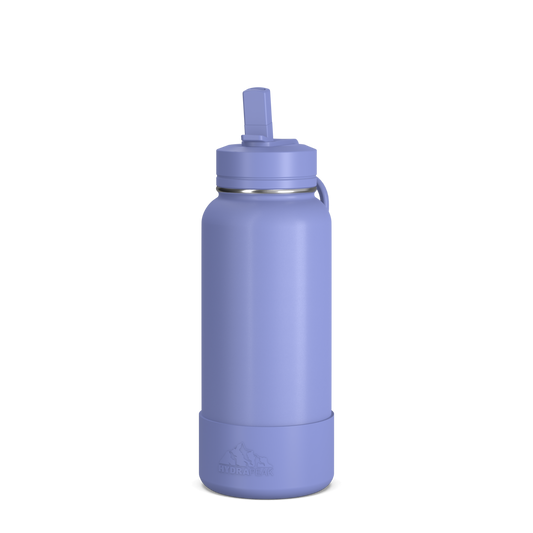 32oz Insulated Water Bottles with Matching Straw Lid and Rubber Boot - Iris
