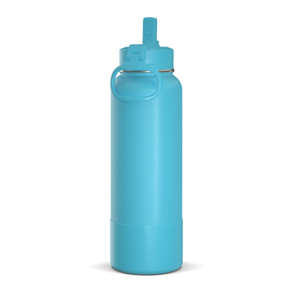 40oz Insulated Water Bottles with Matching Straw Lid and Rubber Boot - Belize