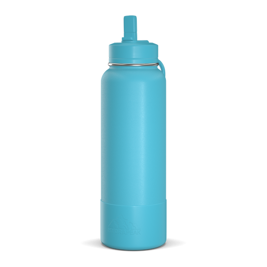 40oz Insulated Water Bottles with Matching Straw Lid and Rubber Boot - Belize