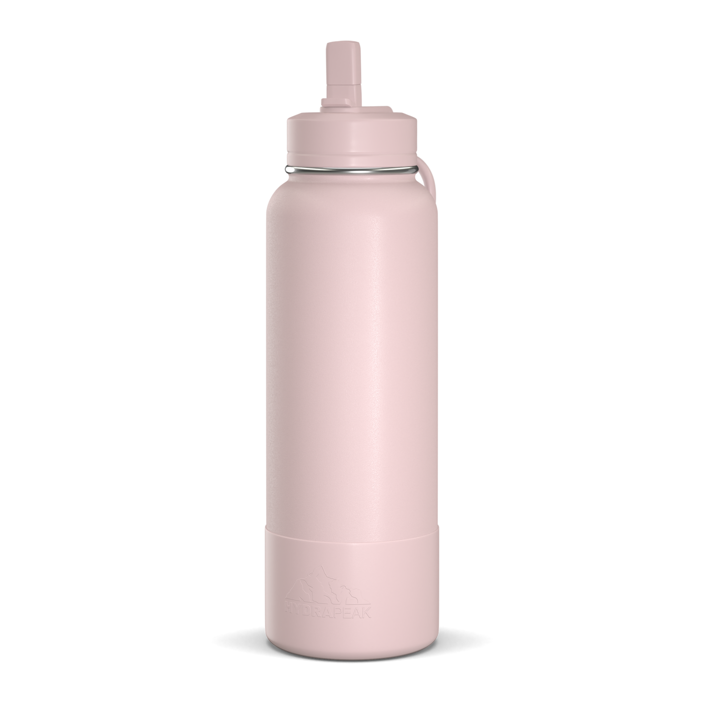 40oz Insulated Water Bottles with Matching Straw Lid and Rubber Boot - Seashell